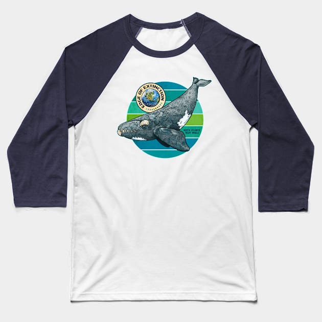 EDGE OF EXTINCTION North Atlantic Right Whale Baseball T-Shirt by rorabeenie